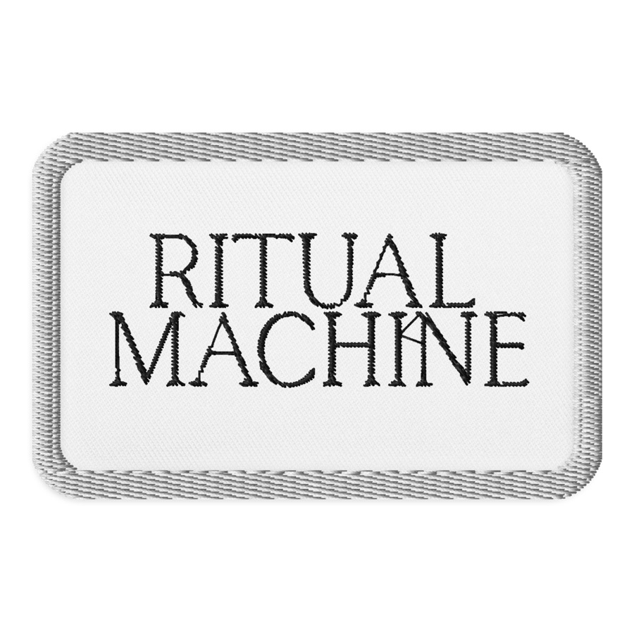 White embroidered Ritual Machine patch